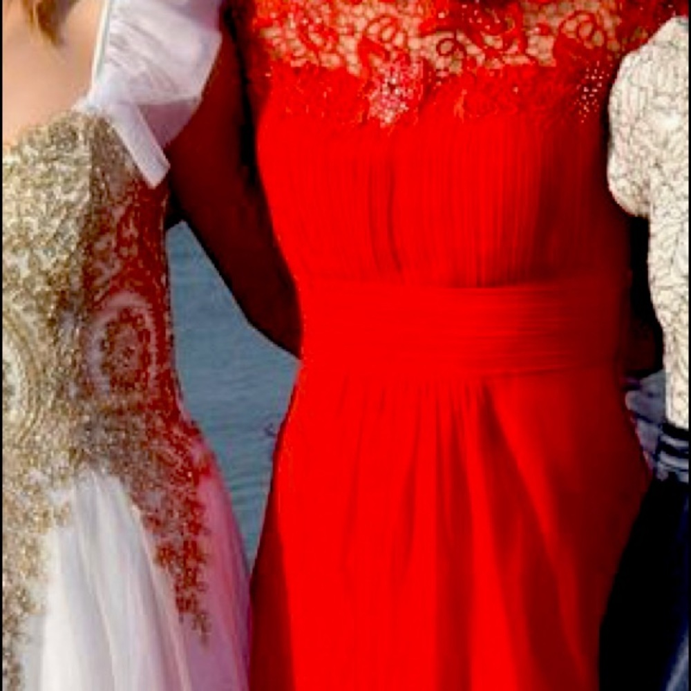 red floor dress, worn at cotillion